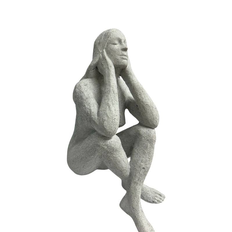 Lady Statue w Elbows On Knees 23cm