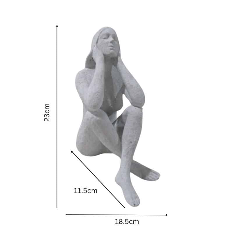Lady Statue w Elbows On Knees 23cm