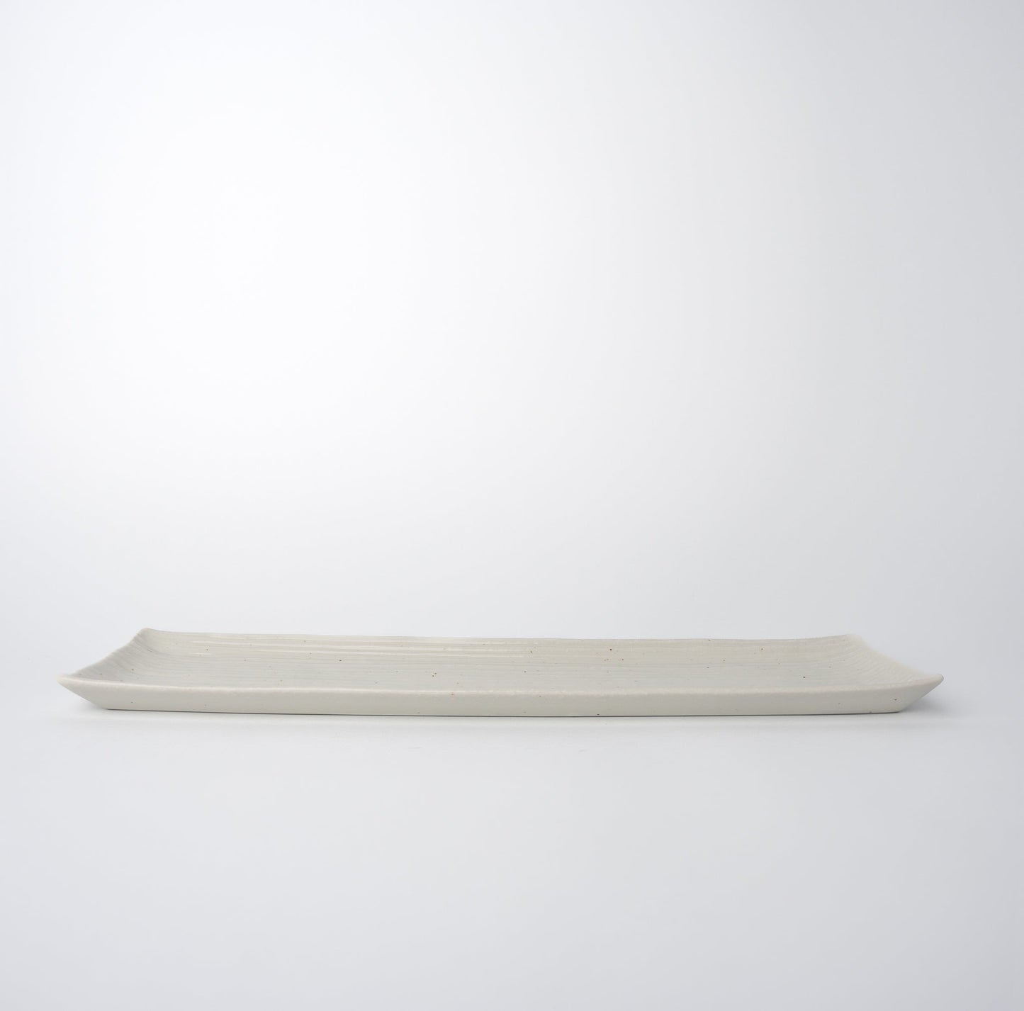 Sashimi Plate 33.2cm White Contour Glaze