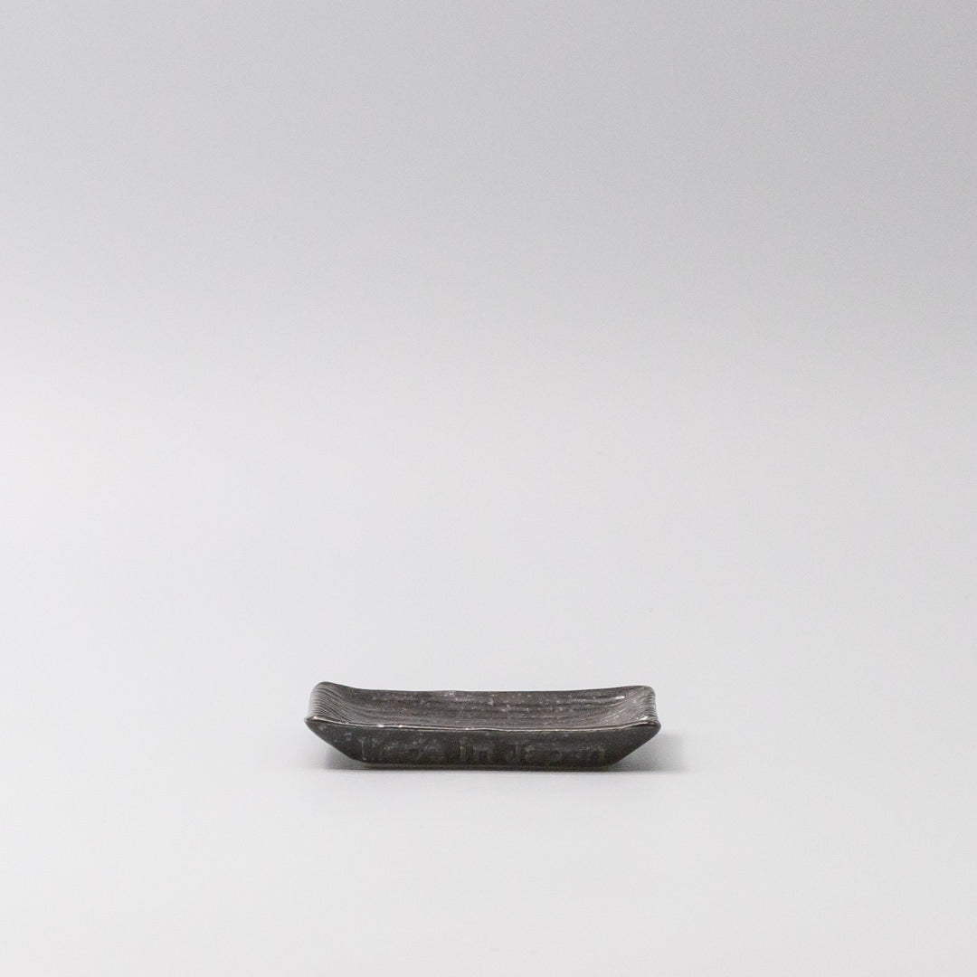 Sauce Dish 10cm Mamezara Black Contour Glaze