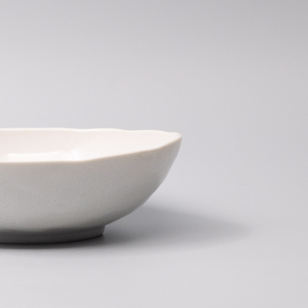 Bowl Oval 20cm Parchment White Glaze