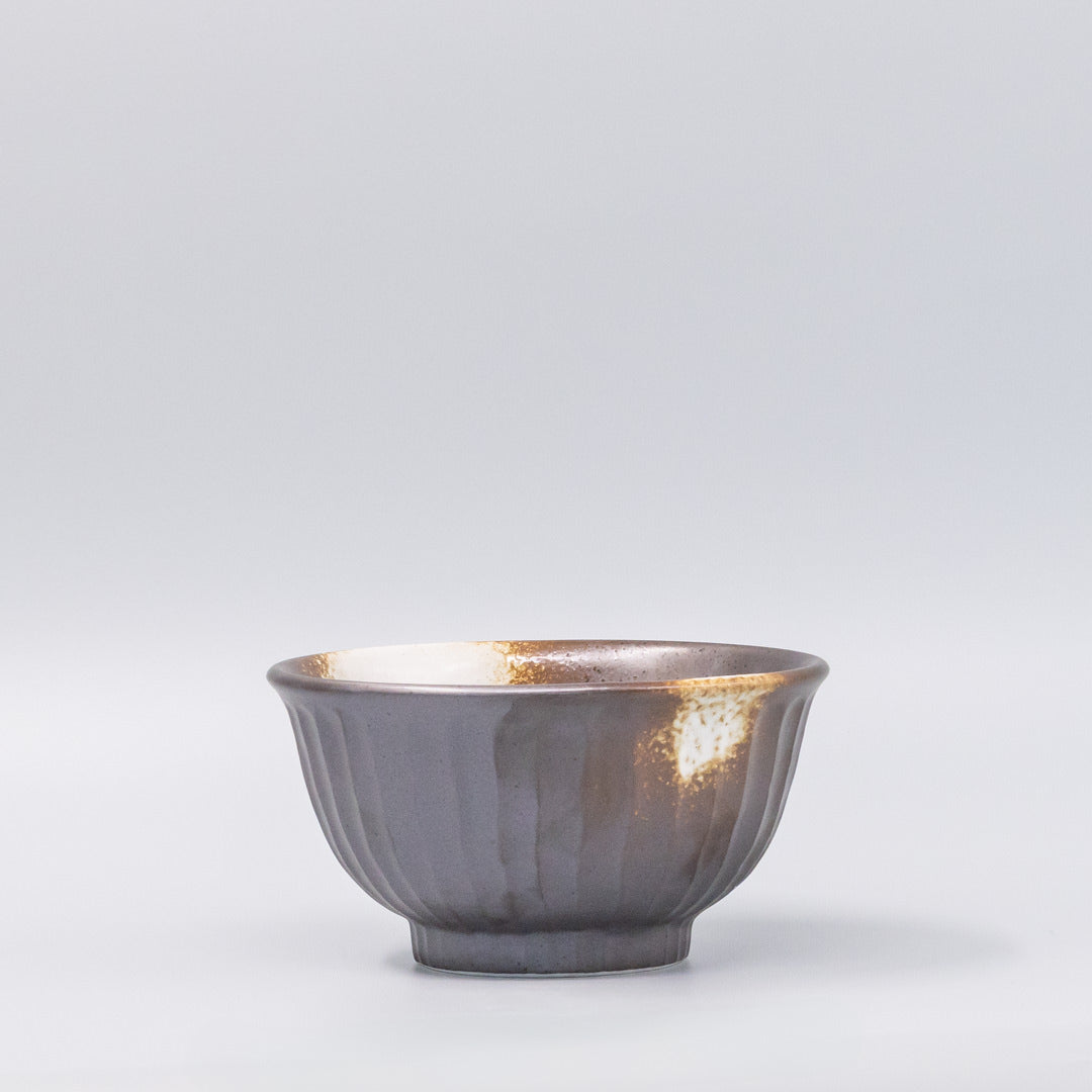 Bowl Deep 18cm Black Ridged Glaze