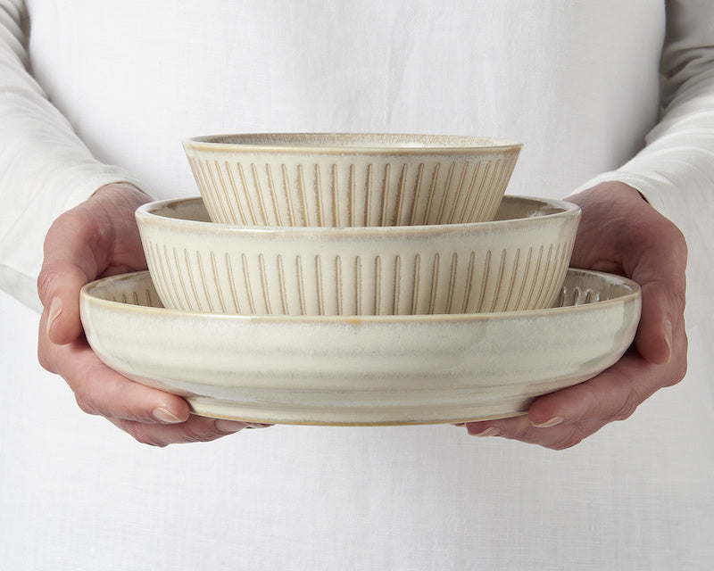 Ramekin Bowl 10cm Ridged Alabaster Glaze