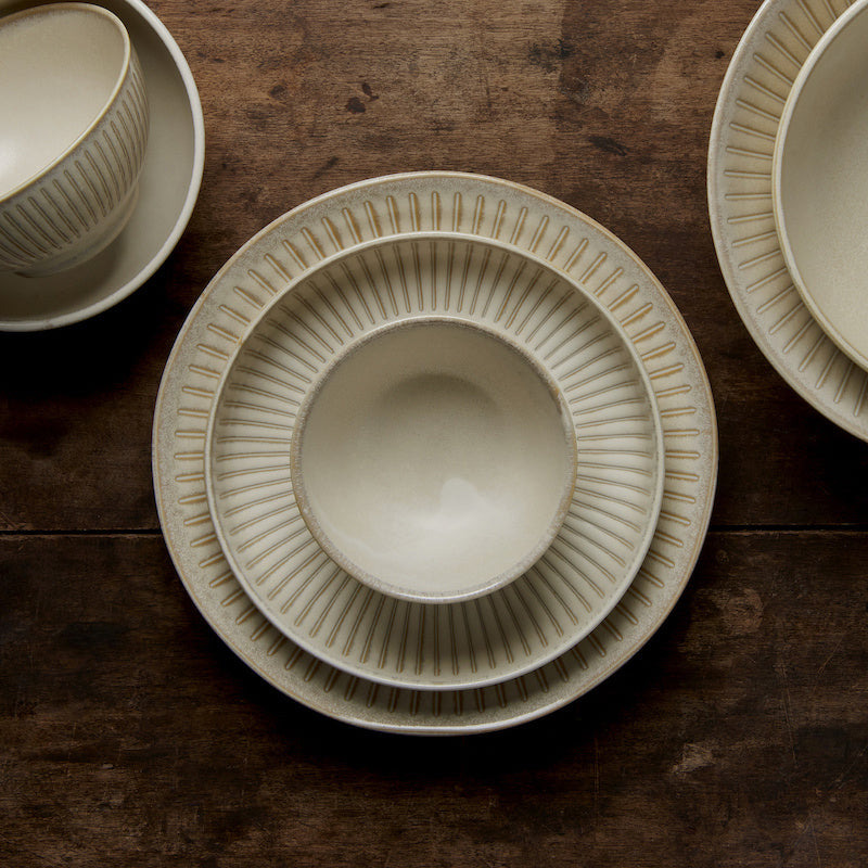 Dinner Plate 23cm Ridged Alabaster Glaze