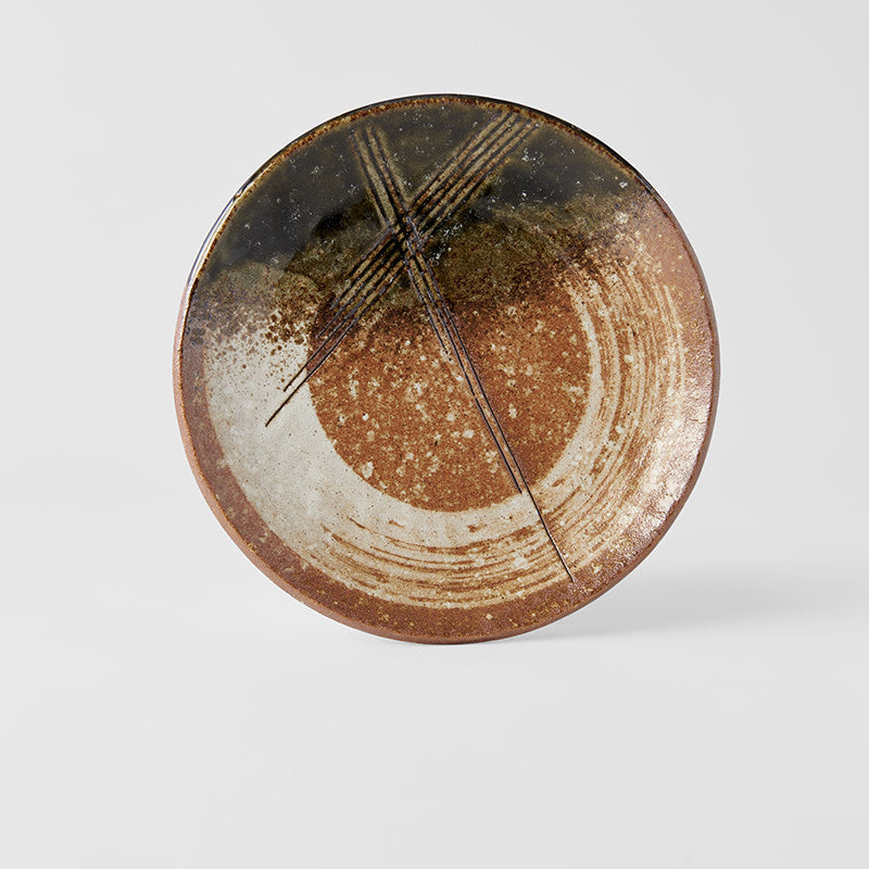 Dinner Plate 24.3cm Brick Zen Brush Glaze