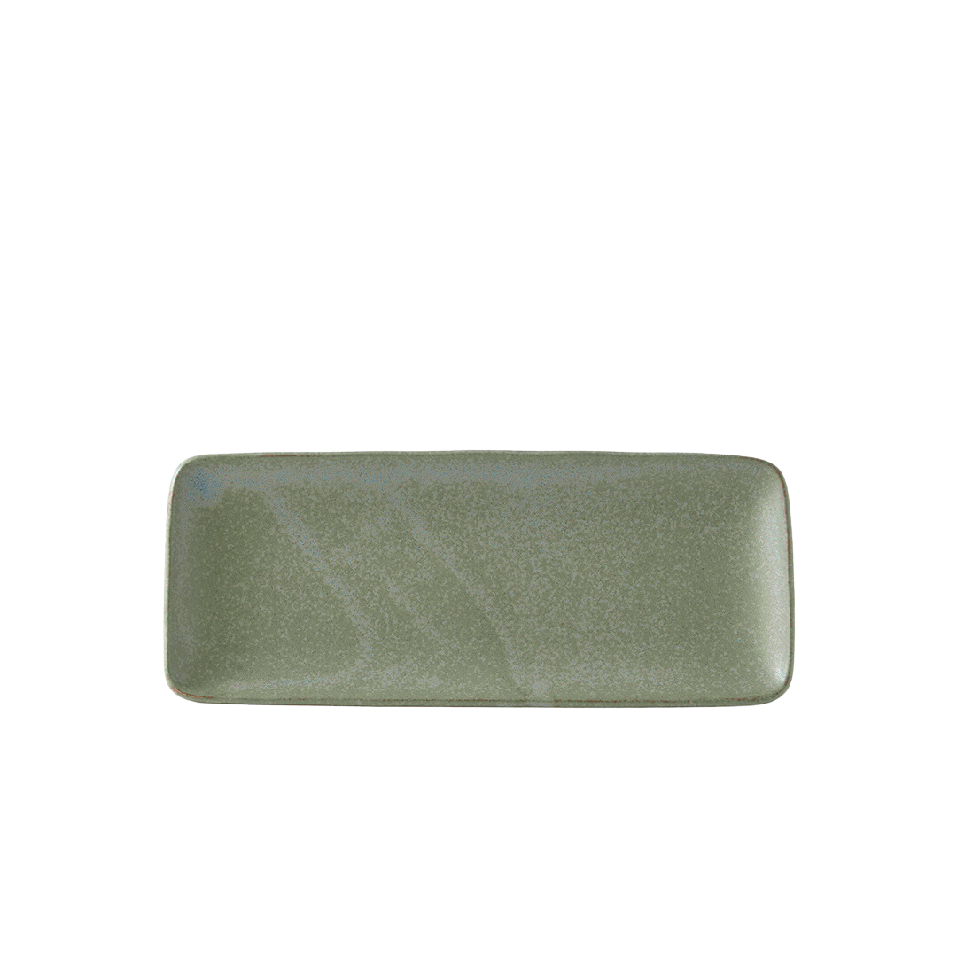 Plate Rectangular 29cm Green Fade Glaze