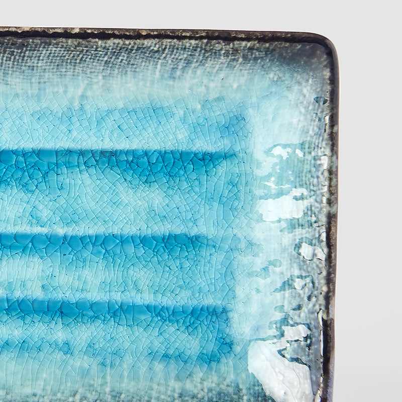 Plate Rectangular 21.5x13.5cm Sky Blue Glaze