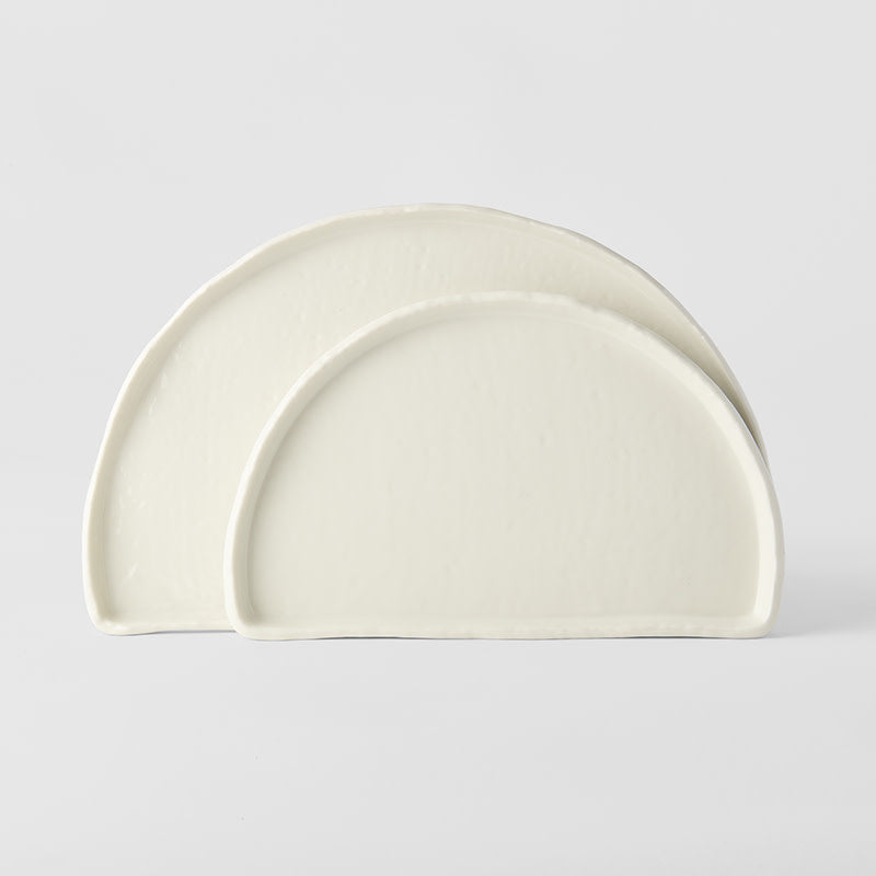 Half Moon Plate 27cm Ivory White Glaze