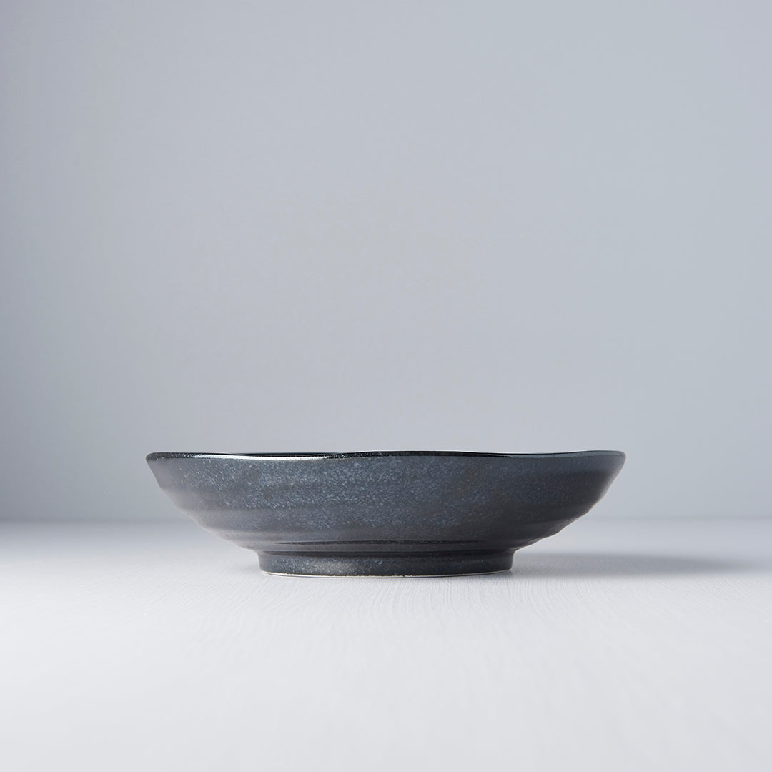Pasta Bowl Organic Shape 21 cm Kanso Matte Black Glaze