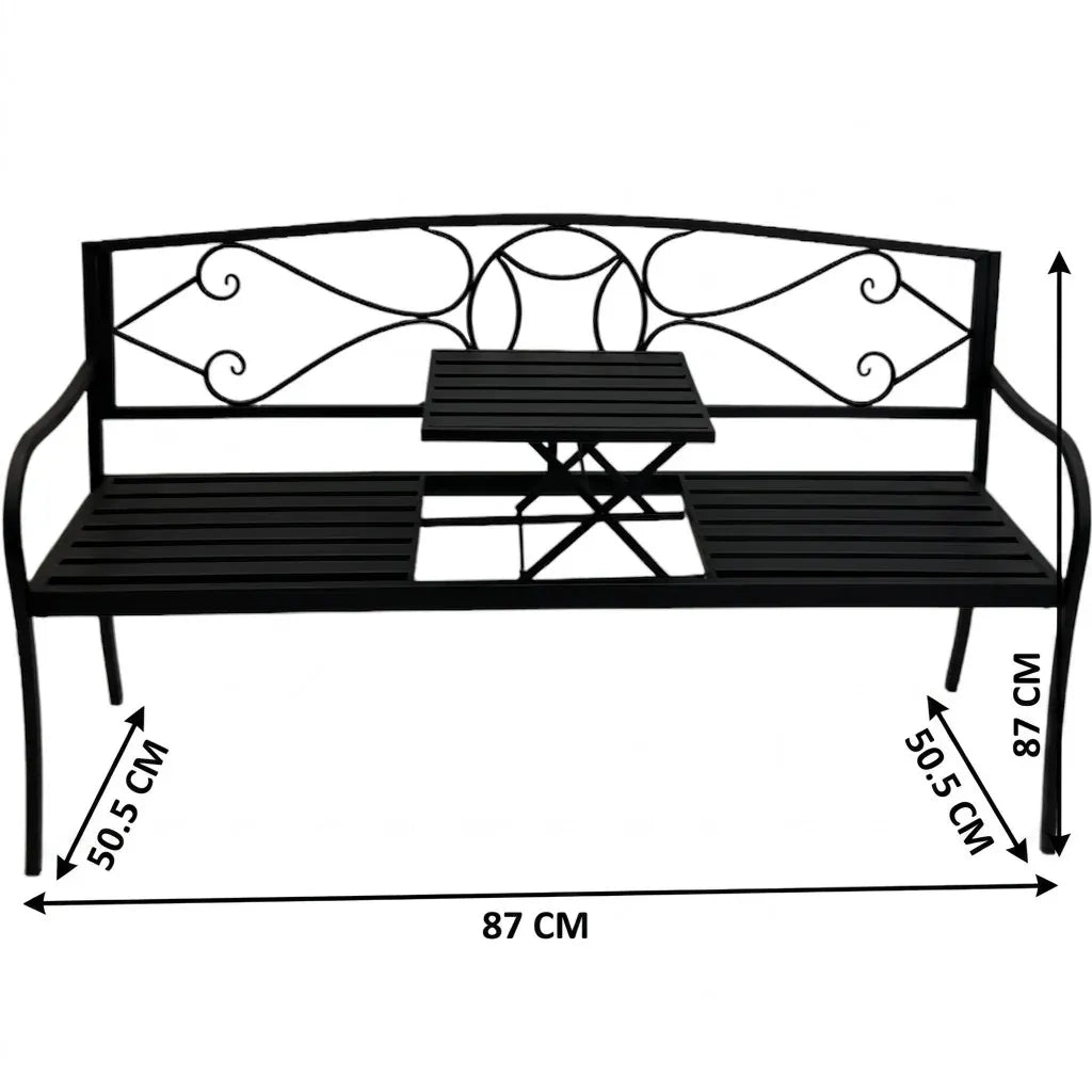 Otis Metal Garden Bench 87cm
