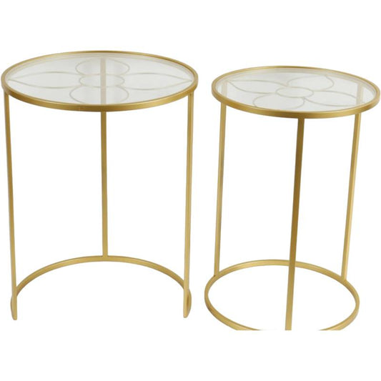 Set 2 Elm Side Table 46x61cm