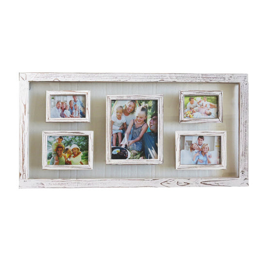 Rustic 5 Collage Photo Frame w Glass Background 94cm