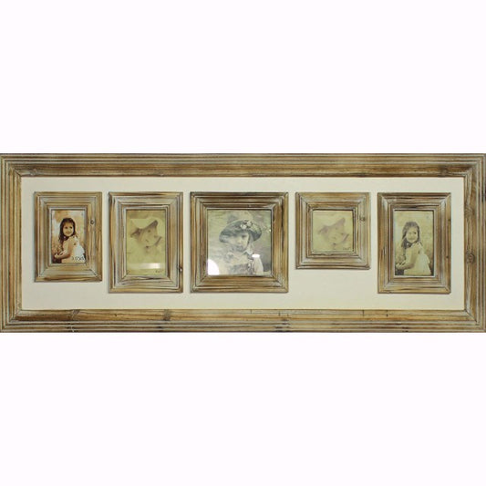 Rustic Wooden 5 Collage Photo Frame 110cm