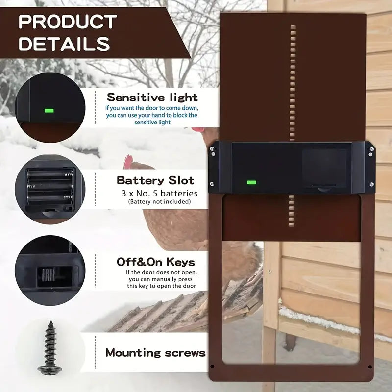 nnetm-pcs-automatic-chicken-house-coop-door-light-sensitive-night-and-morning-delay-auto-guard-door-opening-for-chickens www.mallsonline.com.au