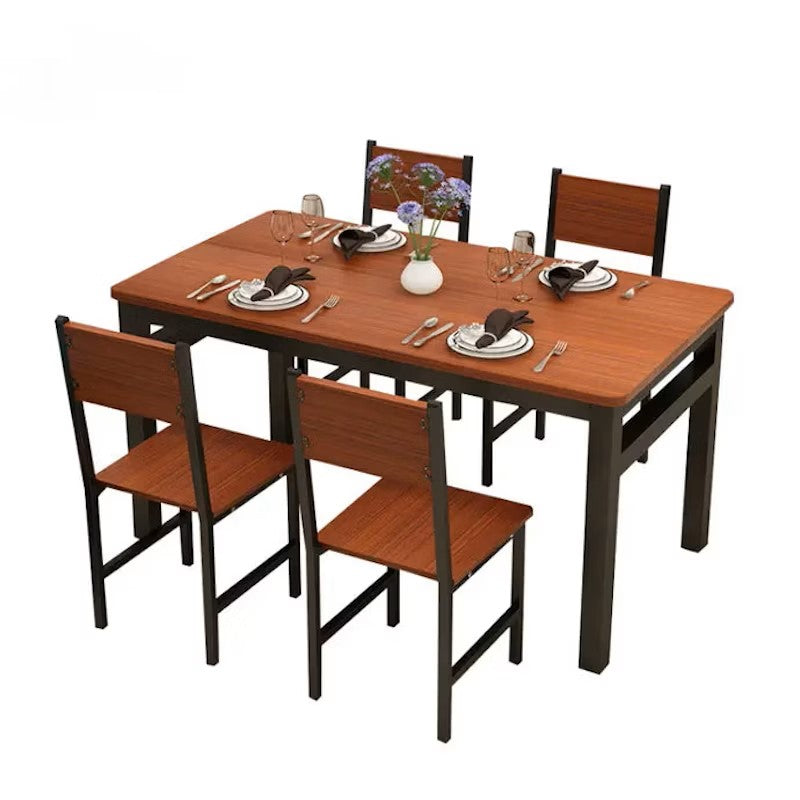 nnecn-wood-steel-dining-set-oak-black www.mallsonline.com.au