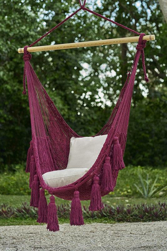 deluxe-extra-large-mexican-hammock-chair-in-outdoor-cotton-colour-maroon www.mallsonline.com.au