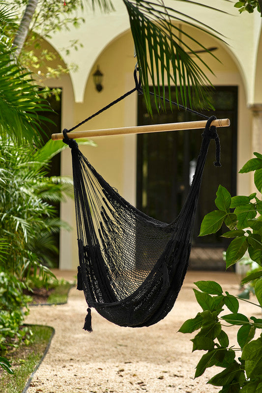 mayan-legacy-extra-large-outdoor-cotton-mexican-hammock-chair-in-black-colour www.mallsonline.com.au