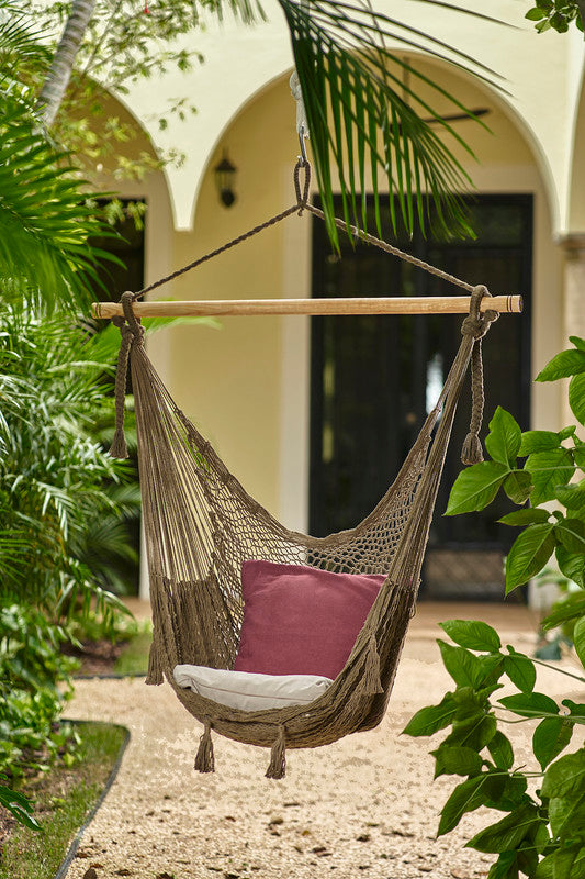 mayan-legacy-extra-large-outdoor-cotton-mexican-hammock-chair-in-cedar-colour www.mallsonline.com.au