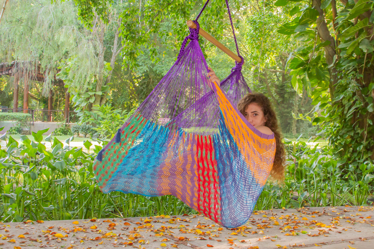 mayan-legacy-extra-large-outdoor-cotton-mexican-hammock-chair-in-colorina-colour www.mallsonline.com.au