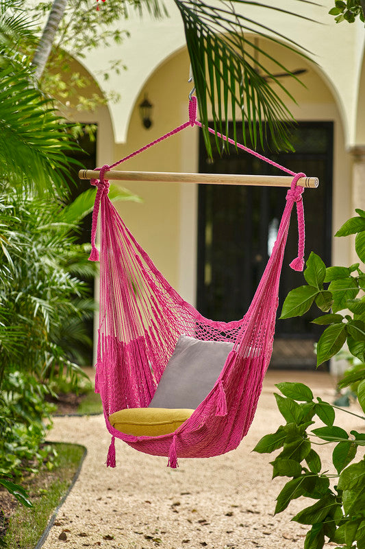 mayan-legacy-extra-large-outdoor-cotton-mexican-hammock-chair-in-mexican-pink-colour www.mallsonline.com.au