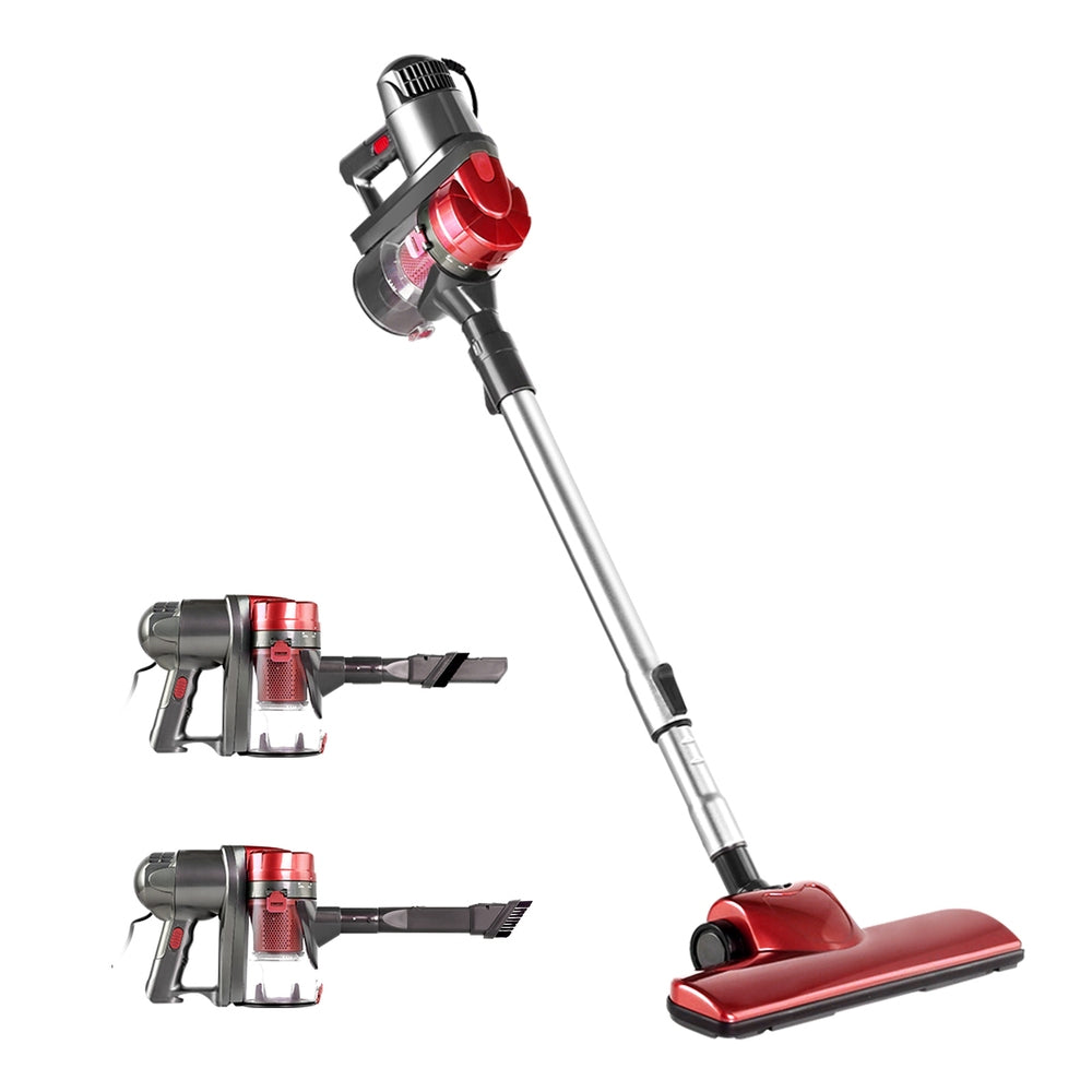 devanti-corded-handheld-bagless-vacuum-cleaner-red-and-silver at www.mallsonline.com.au
