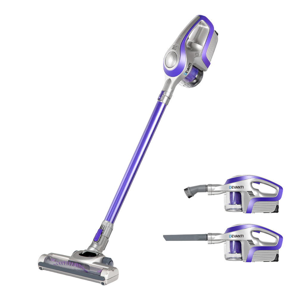 devanti-cordless-stick-vacuum-cleaner-purple-grey at www.mallsonline.com.au