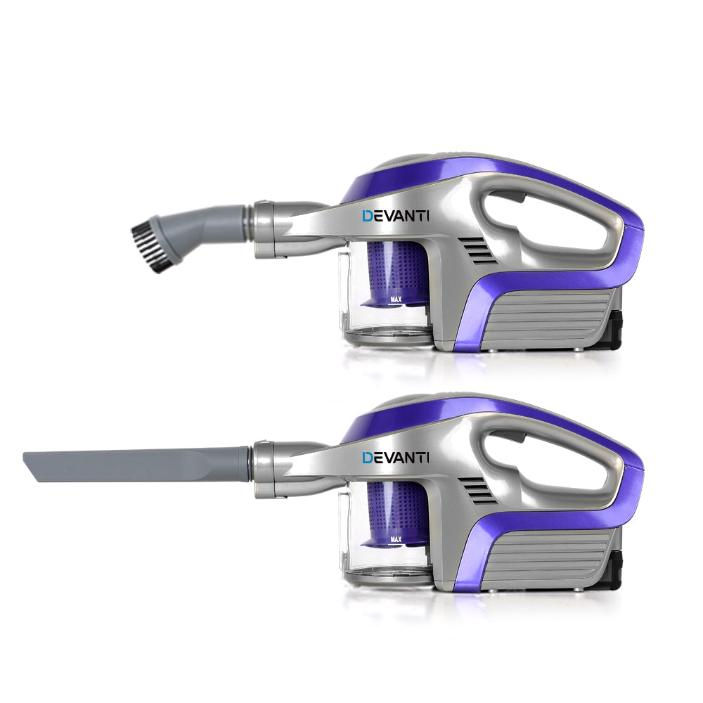 devanti-cordless-stick-vacuum-cleaner-purple-grey at www.mallsonline.com.au