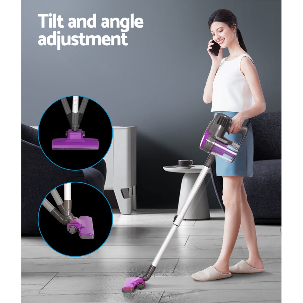 devanti-stick-vacuum-cleaner-bagless-corded-500w-purple www.mallsonline.com.au