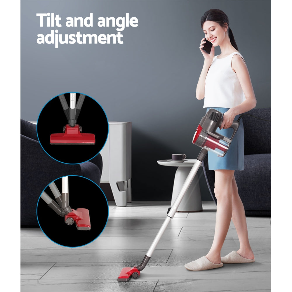 devanti-stick-vacuum-cleaner-bagless-corded-500w-red www.mallsonline.com.au