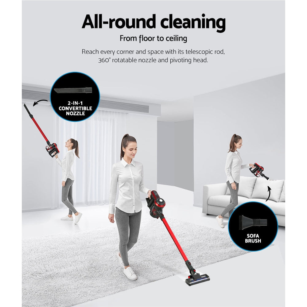 devanti-stick-vacuum-cleaner-brushless-cordless-250w-red at www.mallsonline.com.au