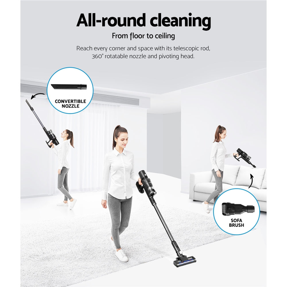 devanti-stick-vacuum-cleaner-brushless-cordless-350w-grey at www.mallsonline.com.au