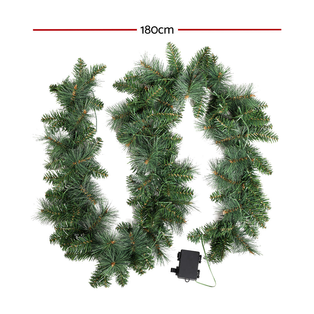 jingle-jollys-1-8m-christmas-garland-with-led-lights-party-xmas-decorations www.mallsonline.com.au