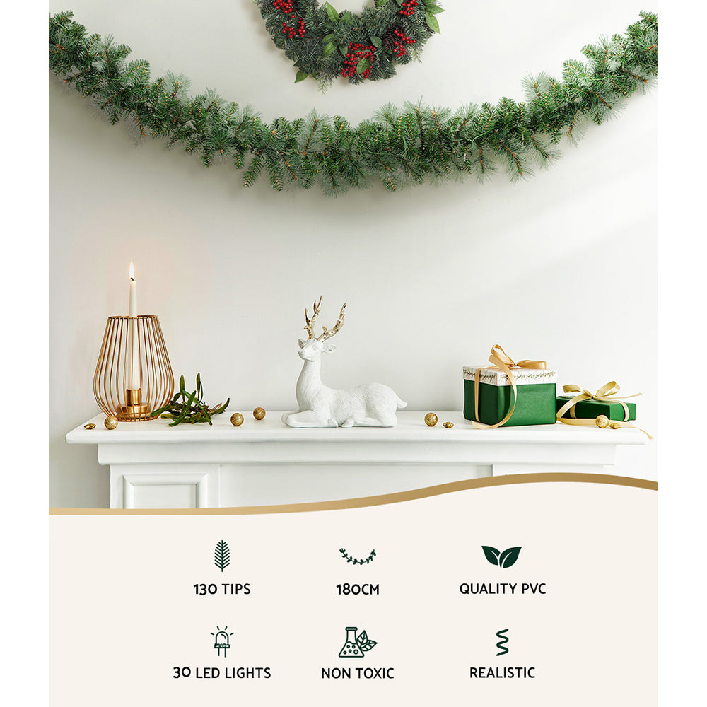 jingle-jollys-1-8m-christmas-garland-with-led-lights-party-xmas-decorations www.mallsonline.com.au