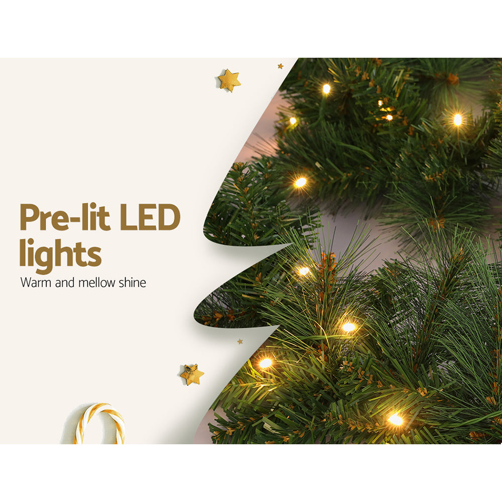 jingle-jollys-1-8m-christmas-garland-with-led-lights-party-xmas-decorations www.mallsonline.com.au