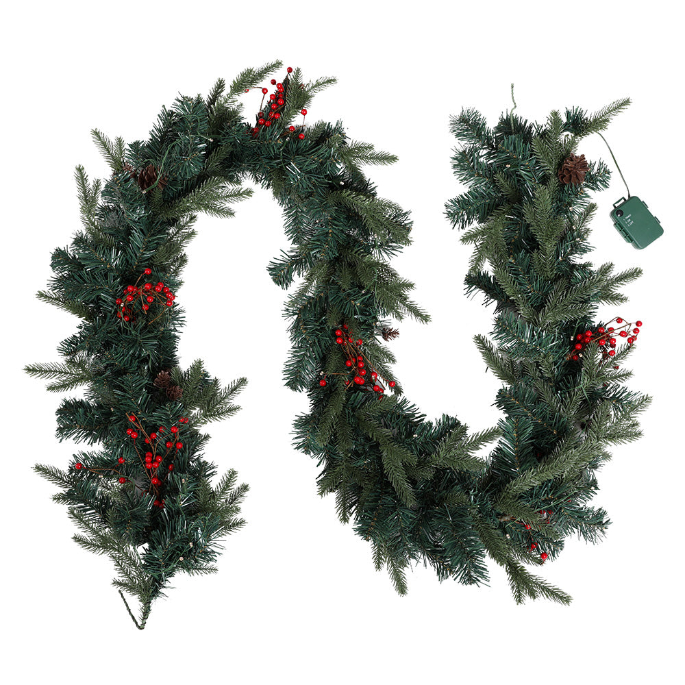 jingle-jollys-2-4m-christmas-garland-with-led-lights-decorations-xmas-party www.mallsonline.com.au