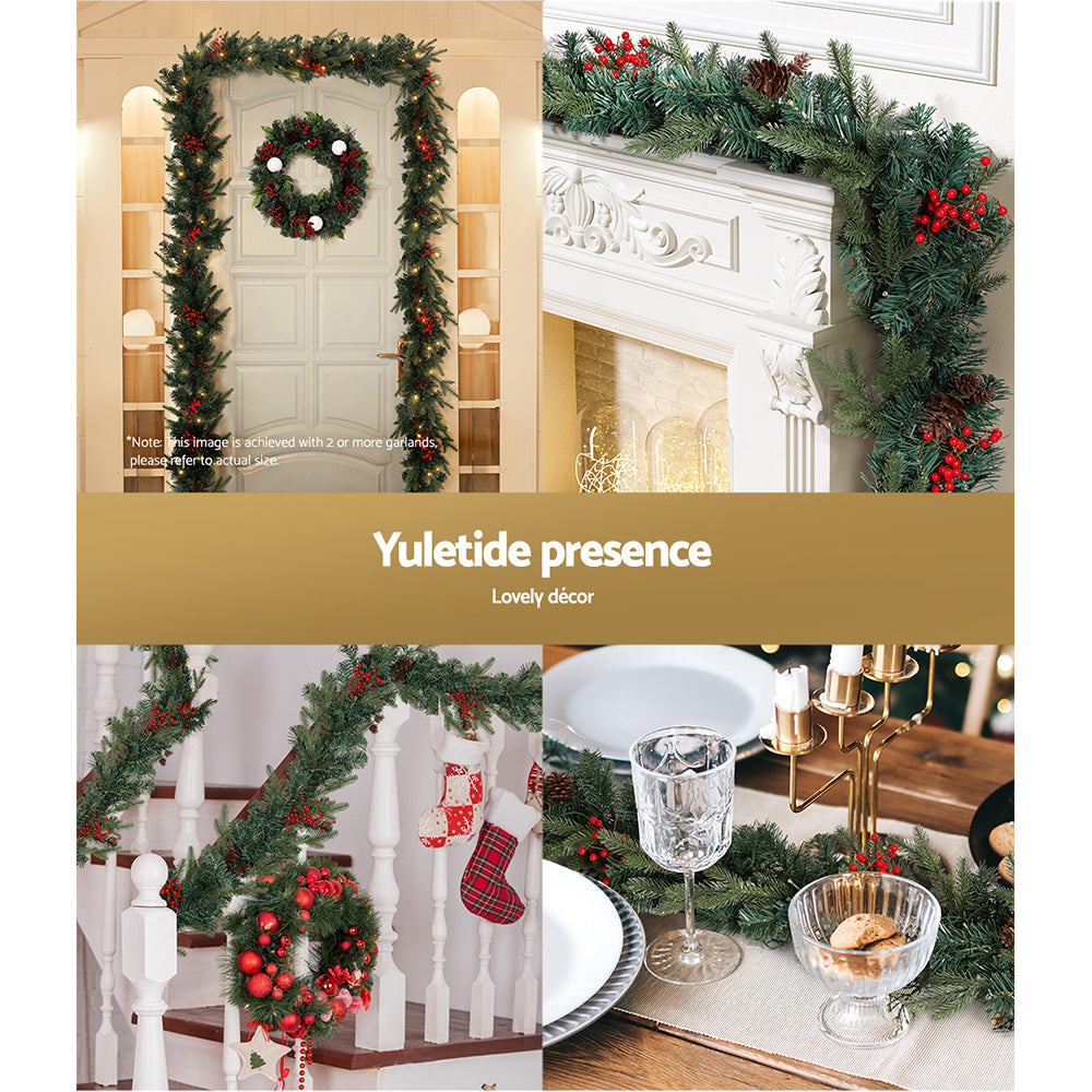 jingle-jollys-2-4m-christmas-garland-with-led-lights-decorations-xmas-party www.mallsonline.com.au