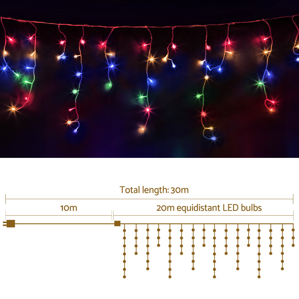 jingle-jollys-20m-christmas-lights-icicle-light-800-led-multi-coloured www.mallsonline.com.au