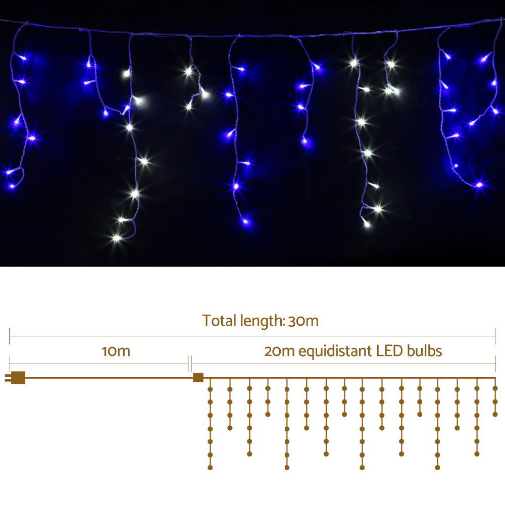 jingle-jollys-20m-christmas-lights-icicle-light-800-led-blue-white-decor www.mallsonline.com.au