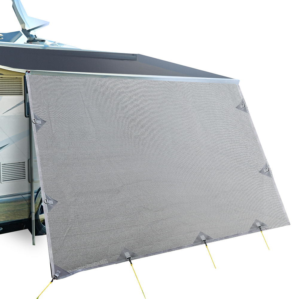 3-7m-caravan-privacy-screens-1-95m-roll-out-awning-end-wall-side-sun-shade www.mallsonline.com.au