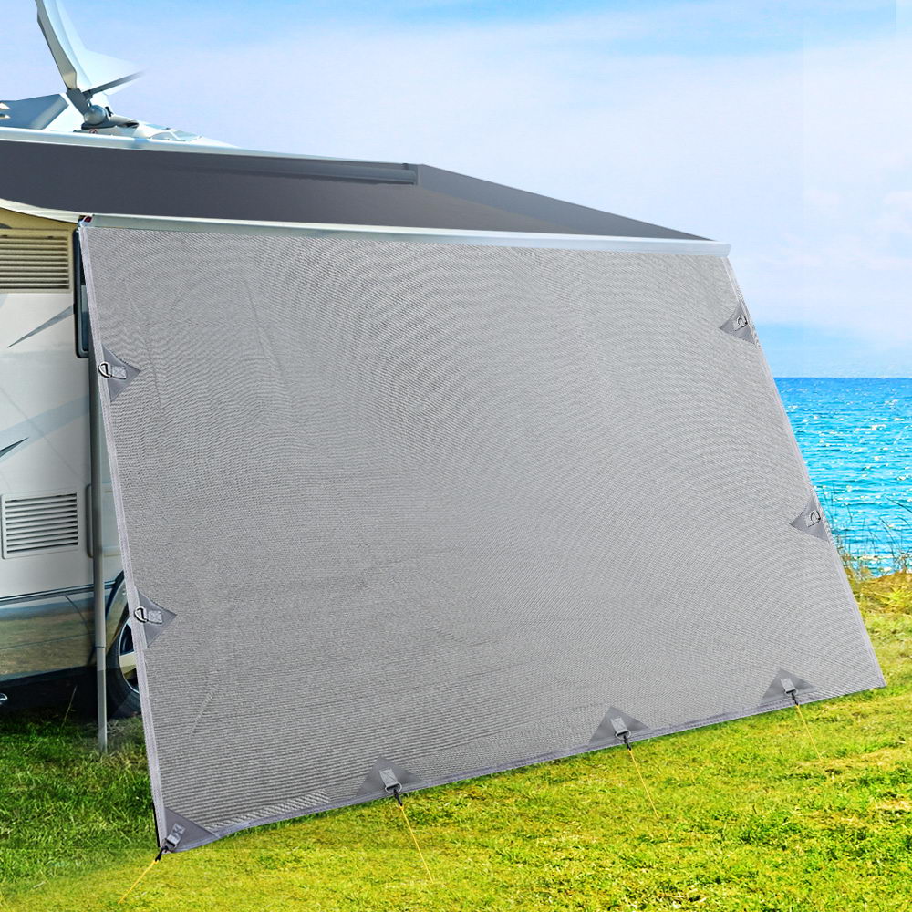 3-7m-caravan-privacy-screens-1-95m-roll-out-awning-end-wall-side-sun-shade www.mallsonline.com.au