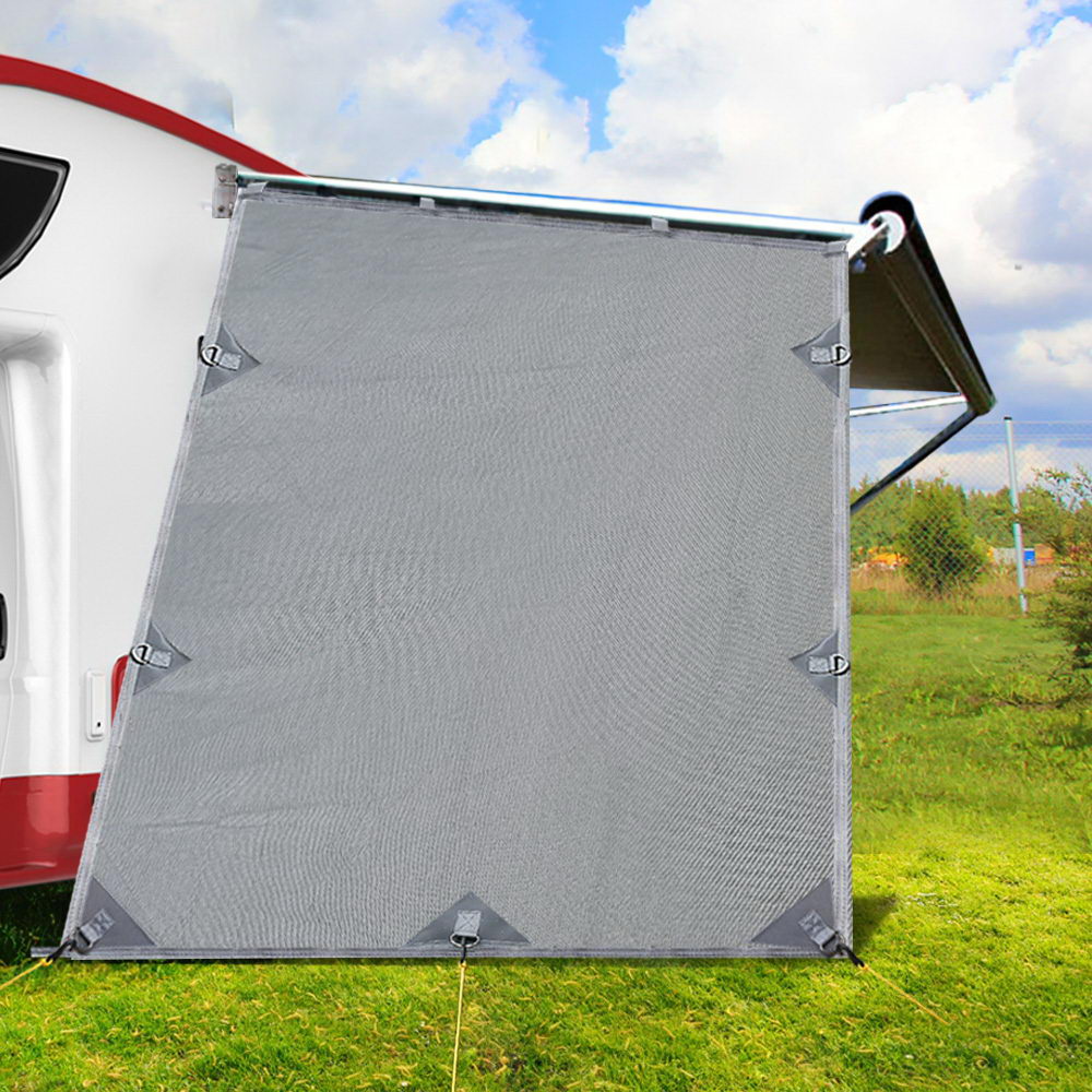grey-caravan-privacy-screen-1-95-x-2-2m-end-wall-side-sun-shade-roll-out-awning www.mallsonline.com.au