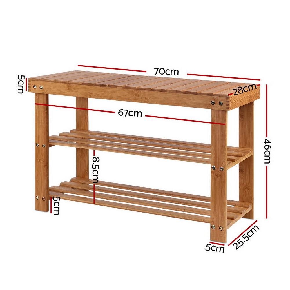 artiss-bamboo-shoe-rack-wooden-seat-bench-organiser-shelf-stool at www.mallsonline.com.au