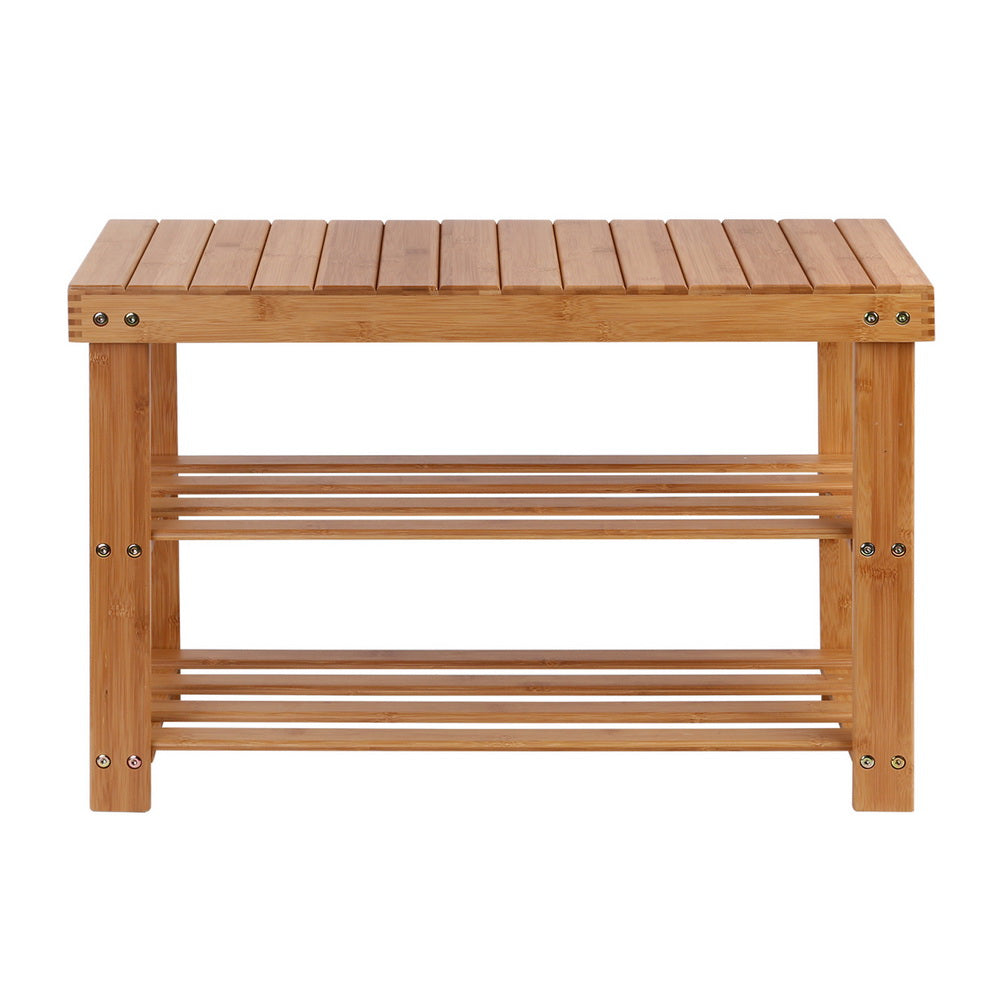 artiss-bamboo-shoe-rack-wooden-seat-bench-organiser-shelf-stool at www.mallsonline.com.au