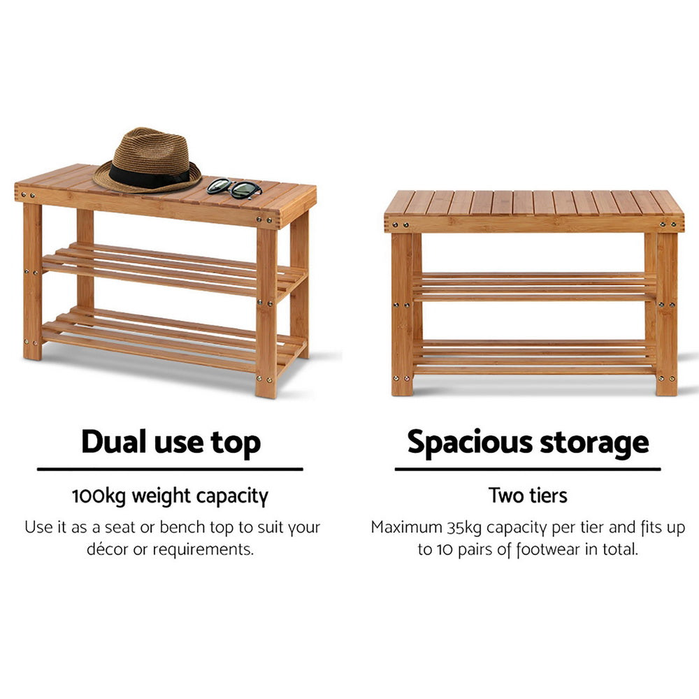 artiss-bamboo-shoe-rack-wooden-seat-bench-organiser-shelf-stool at www.mallsonline.com.au