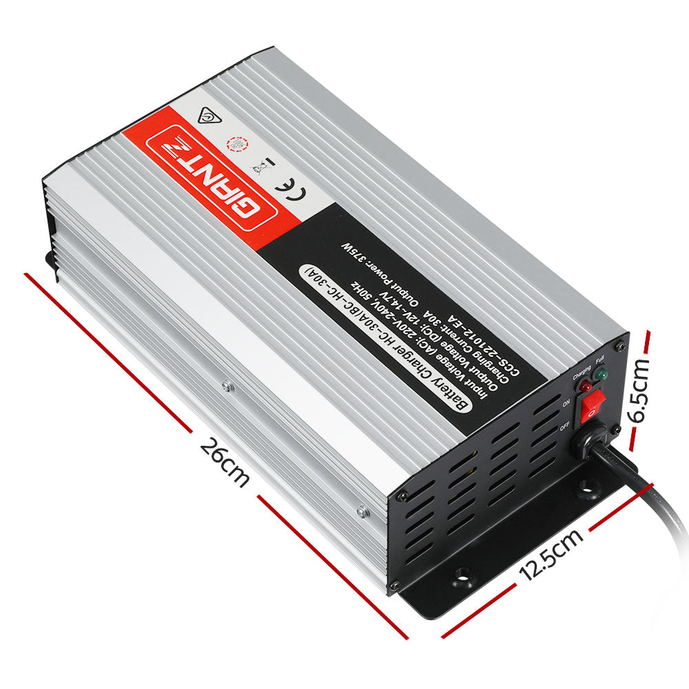 giantz-12v-30a-car-battery-charger-30amp-atv-4wd-boat-caravan at www.mallsonline.com.au