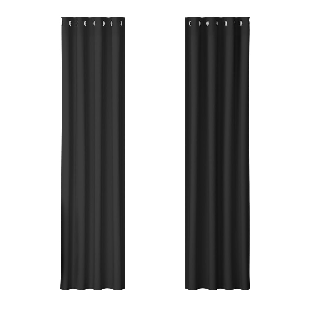artiss-2x-blockout-curtains-blackout-window-curtain-eyelet-140x230cm-black at www.mallsonline.com.au