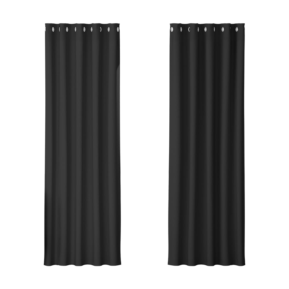 artiss-2x-blockout-curtains-blackout-window-curtain-eyelet-180x213cm-black at www.mallsonline.com.au