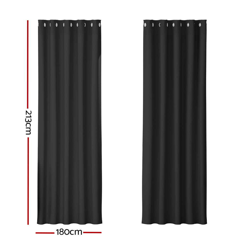 artiss-2x-blockout-curtains-blackout-window-curtain-eyelet-180x213cm-black at www.mallsonline.com.au