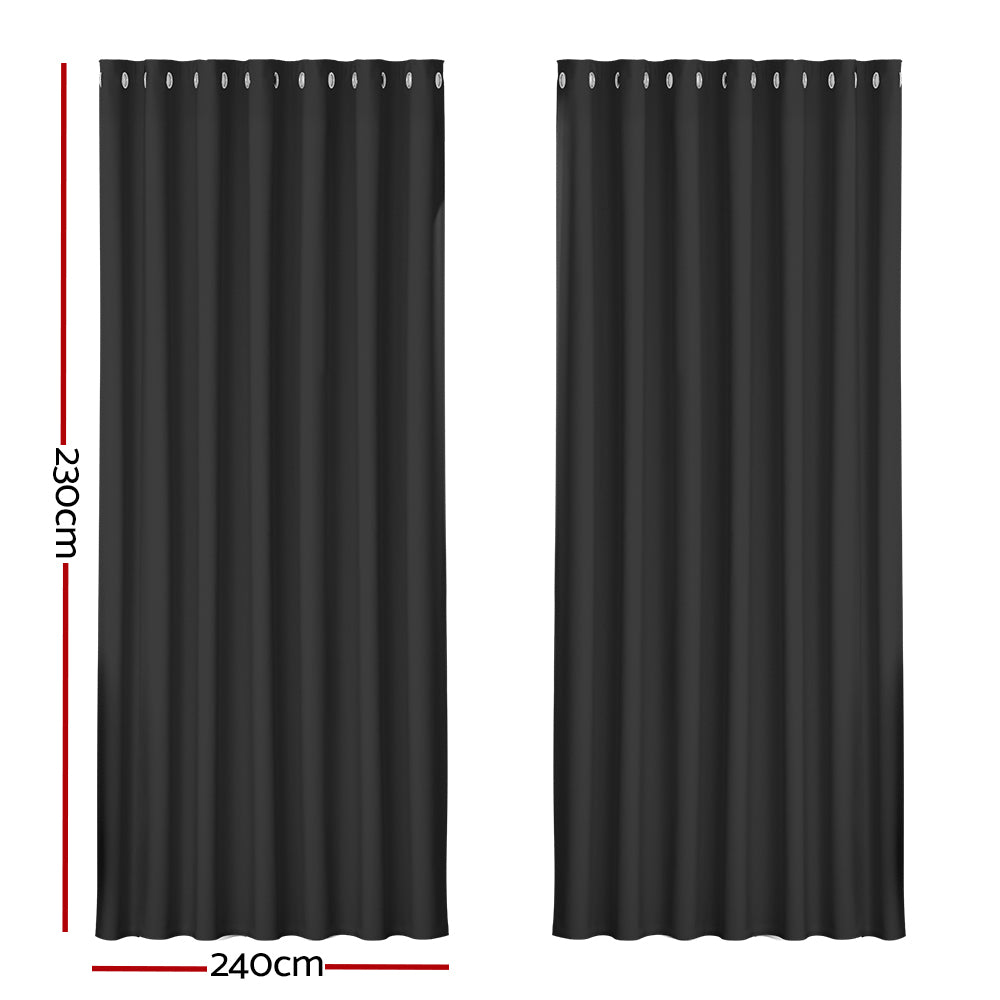 artiss-2x-blockout-curtains-blackout-window-curtain-eyelet-240x230cm-black at www.mallsonline.com.au