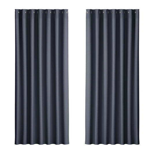 artiss-2x-blockout-curtains-blackout-window-curtain-eyelet-240x230cm-charcoal at www.mallsonline.com.au